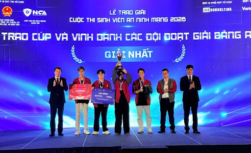 Sinh viên Học viện Công nghệ Bưu chính Viễn thông vượt qua hơn 300 đội thi trong và ngoài nước, giành giải Nhất cuộc thi Sinh viên An ninh mạng 2026.